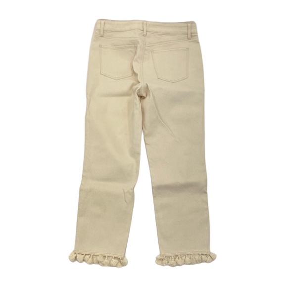 NWOT Talbots Tassel Crop Denim Pants 10 Cream - Picture 4 of 16